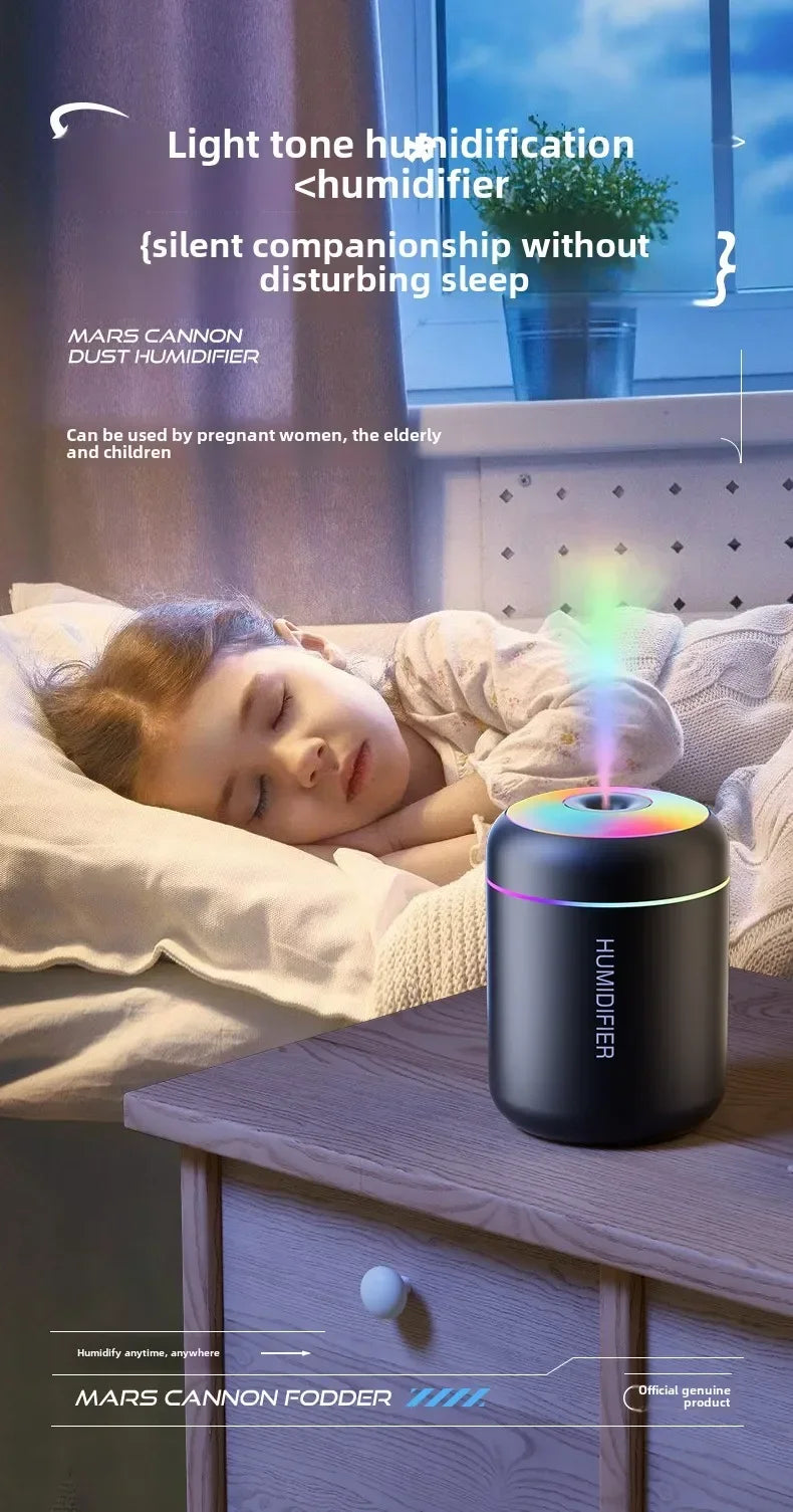 Mini USB Electric Air Humidifier 180ML with Aroma Diffuser, Essential Oil Purifier, and Aromatherapy Mist for Home and Bedroom