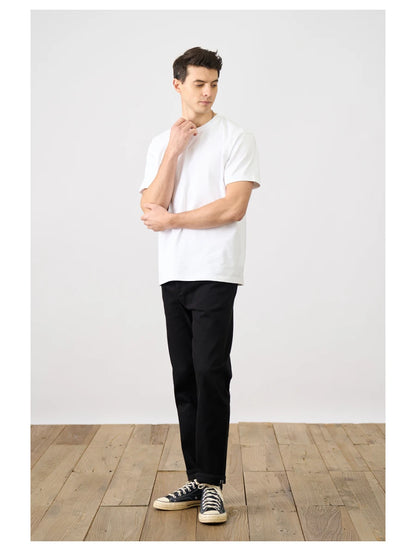 SIMWOOD 2025 Men’s Oversized 100% Cotton T-Shirt – Breathable &amp; Comfortable Spring/Summer Top, 310gsm
