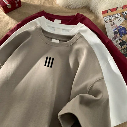 Men's Oversized Cotton T-Shirts – 2024 New Casual Summer Printed Tees, Fashionable and Comfortable, Available in White and 3XL Size.