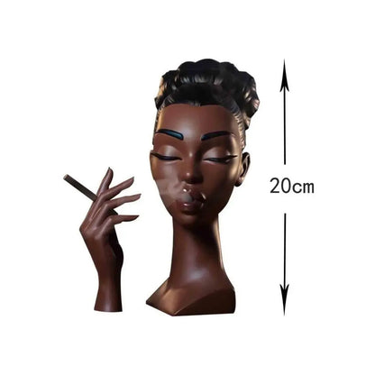 Black Headscents Handmade Head-Shaped Incense Burner Holder – Decorative Airflow Incense Burner for Meditation and Body Art