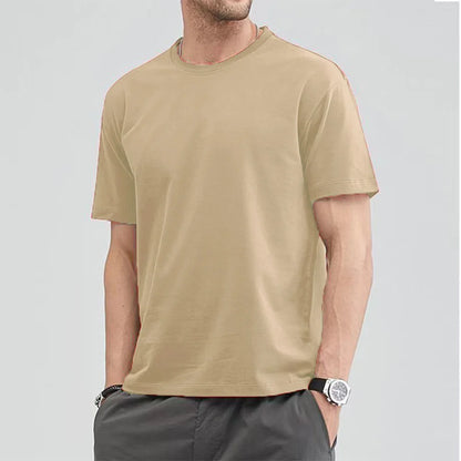 Unisex Loose Fit Cotton T-Shirt – Solid Color, Short Sleeve, Casual O-Neck Basic Tee for Summer &nbsp;