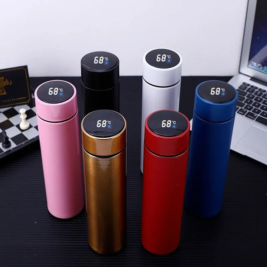 500ML Smart Insulated Thermos Water Bottle – Stainless Steel Vacuum Flask with Touch Temperature Display Digital Mug