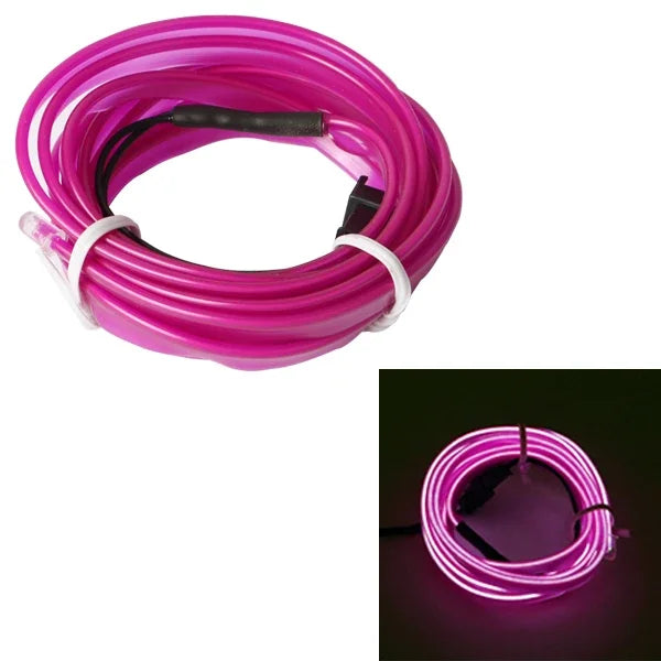 Flexible EL Neon LED Strip Light – USB Powered Car Interior Ambient Lamp (1M/2M/3M/5M)