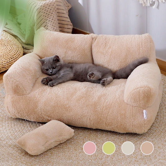Luxury Plush Cat Bed Sofa – Winter Warm Nest for Cats & Small Dogs, Soft & Cozy Pet Bed