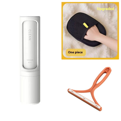 2-in-1 Reusable Pet Hair Remover – Self-Cleaning Lint Roller Brush for Dog & Cat Fur, Dust & Lint Removal