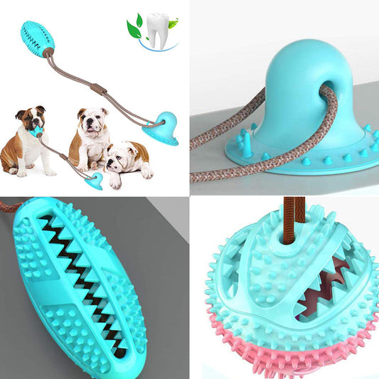 Interactive Suction Cup Dog Toy – Chew Ball, Tug Toy & Tooth Cleaning Feeder