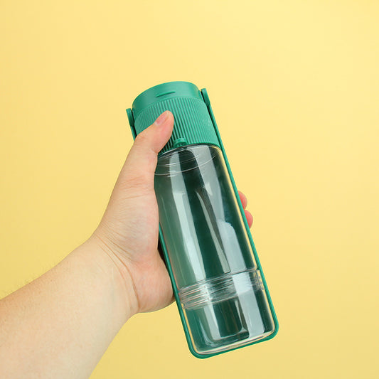 Portable Pet Water Bottle – Outdoor Travel Dispenser with Drinking Bowl for Dogs & Cats