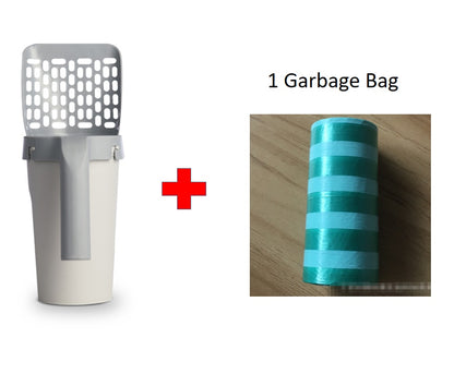 Cat Litter Scoop with Integrated Waste Storage Box – Lazy Shovel Set