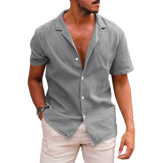 Men's Casual Short Sleeve Button-Down Beach Shirt – Summer Wear