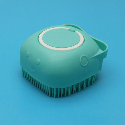 Silicone Pet Bath & Massage Gloves – 2-in-1 Grooming Brush with Shampoo Dispenser for Dogs & Cats