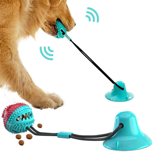 Interactive Suction Cup Dog Toy – Chew Ball, Tug Toy & Tooth Cleaning Feeder