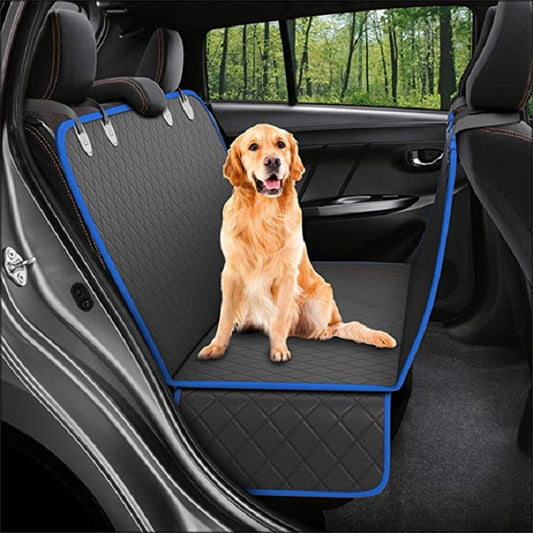 Dog Car Seat Cover with Mesh Window – Pet Hammock Protector for Back Seat, with Zipper & Storage Pocket for Travel