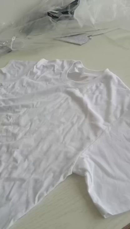 Men's Oversized Cotton T-Shirts – 2024 New Casual Summer Printed Tees, Fashionable and Comfortable, Available in White and 3XL Size.