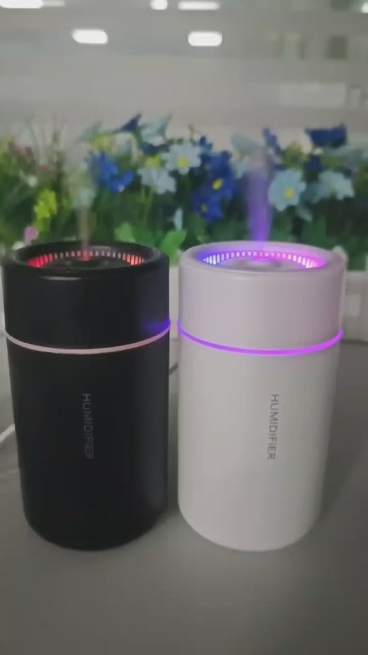 280ML Car Air Humidifier with Colorful LED Light – Quiet Aromatherapy Diffuser for Essential Oils, Ideal for Home, Bedroom &amp; Travel