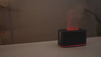 Flame Effect Essential Oil Diffuser &amp; Humidifier – Aromatherapy Mist Maker with LED Fire Light for Home &amp; Room Fragrance