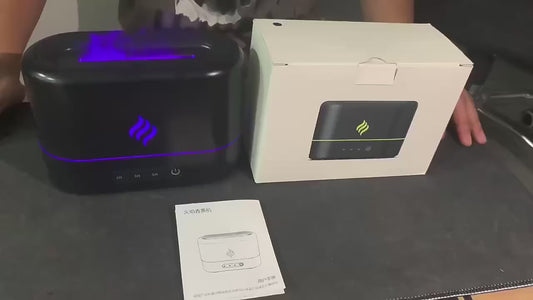 Simulated Flame Aroma Diffuser &amp; Humidifier with 7-Color LED, Timer, Silent Operation, and Air Purification for Essential Oils