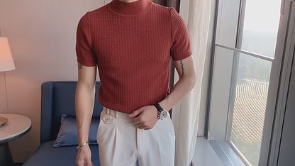 Men’s Slim Fit Turtleneck Sweater – Korean Style Casual Pullover for Autumn &amp; Winter, Luxury Knitwear Available up to 4XL