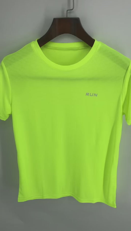 Men’s Summer Ice Silk Quick-Dry T-Shirt – Breathable High-Stretch Gym &amp; Running Top